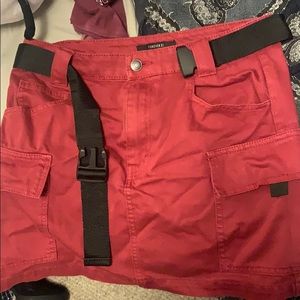 Red form fit skirt